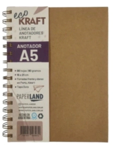 CUADERNO PAPERLAND A5 ECO KRAFT x 96hjs LS