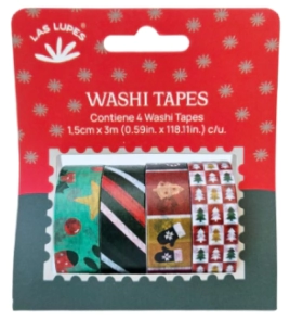 LAS LUPES WASHI TAPES SET x 4u NAVIDAD