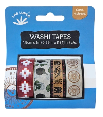 LAS LUPES WASHI TAPES SET x 4u ARGENTINA - CAMPO Y NATURALEZA