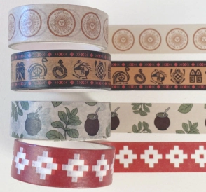 LAS LUPES WASHI TAPES SET x 4u ARGENTINA - CAMPO Y NATURALEZA
