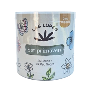 LAS LUPES SET SELLOS PRIMAVERA x 25u + INK PAD NEGRA