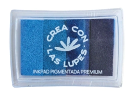LAS LUPES ALMOHADILLAS ENTINTADAS INKPAD ARCOIRIS - AZULES