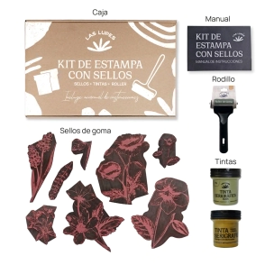 LAS LUPES Kit de Estampa con Sellos - FLORAL