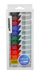 CONSULART PINTURA ACRILICA SET POMO x 10ml x 12u