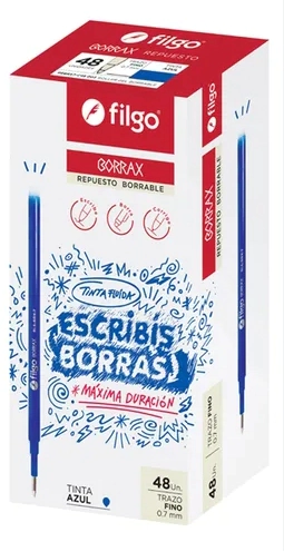 REPUESTO FILGO GEL BORRABLE BORRAX AZUL 0.7mm