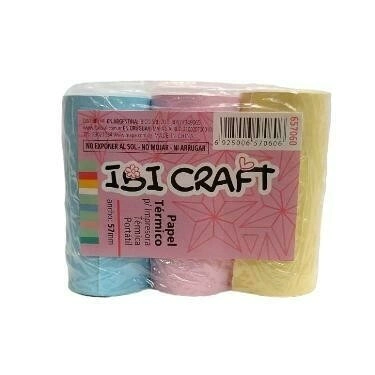 IBI CRAFT PAPEL P/IMPRESORA IBICAFT SET PASTEL x 3 COL 4.5mt