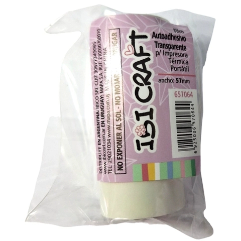 IBI CRAFT PAPEL P/IMPRESORA IBICAFT AUTOADH. TRANSP 3mts