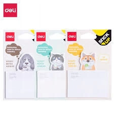 NOTAS DELI ADHESIVAS ESCOLARES MASCOTAS 25hjs