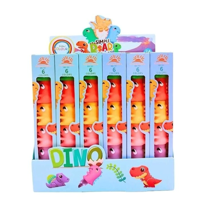 COLOURS RESALTADOR DINOS x 5 COLORES MD-151