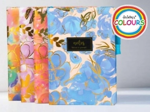 COLOURS LIBRETA A5 FLORES C/DORADO x 80hjs RY