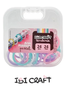 IBI CRAFT AROS PLASTICOS 4 COLORES PASTELES 24mm x 24pcs