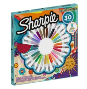 MARCADOR SHARPIE FINO SET BOX HLDY x 30u