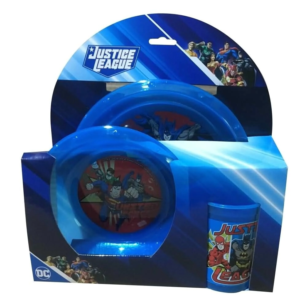 SET CRESKO PLATO, BOWL Y VASO JUSTICE LEAGUE