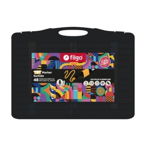 MARCADOR FILGO TNT AL AGUA ESTUCHE PLASTICO x 48u
