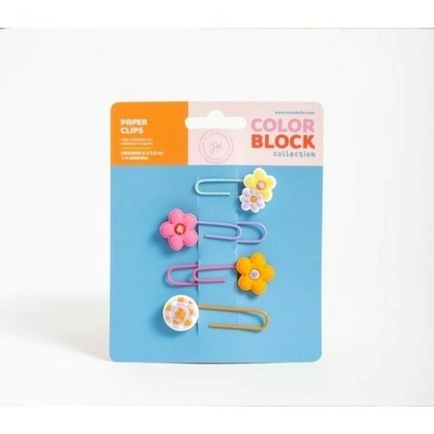 CLIPS FW COLORBLOCK FLORES x 4u