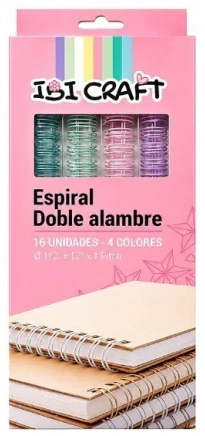 IBI CRAFT ESPIRAL A4 DOBLE ALAMBRE 2:1 1/2 16pcs SURT. PASTEL
