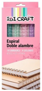 IBI CRAFT ESPIRAL A4 DOBLE ALAMBRE 2:1 1/2 16pcs SURT. PASTEL