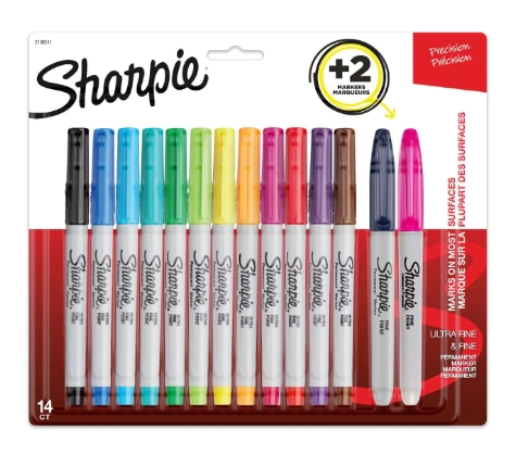 MARCADOR SHARPIE ULTRA FINO SET x 12u + 2u FINO