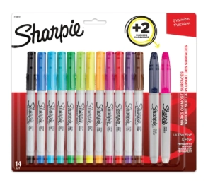 MARCADOR SHARPIE ULTRA FINO SET x 12u + 2u FINO