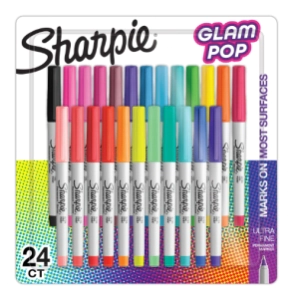 MARCADOR SHARPIE ULTRA FINO SET GLAM POP x 24u