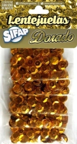 LENTEJUELAS SIFAP DORADAS x 5 BOL. de 3grs