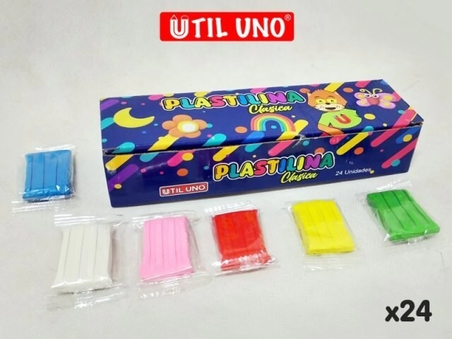 PLASTILINA UTIL UNO CLASICOS x 24u