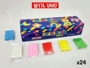 PLASTILINA UTIL UNO CLASICOS x 24u