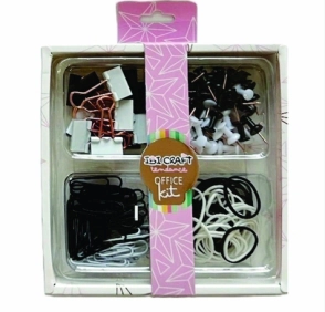 IBI CRAFT SET TENDANCE CLIP/CHINCHE/BINDER/GOMA B/N