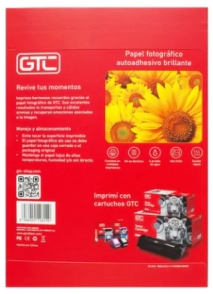 PAPEL FOTOGRAFICO GTC A4 x 135grs AUTOADHESIVO x 20hjs