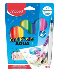 MARCADOR MAPED AQUA x 10u + PINCEL