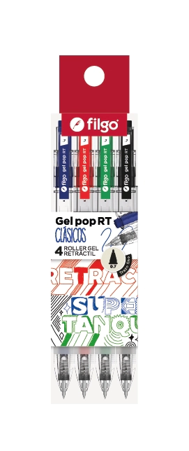 BOLIGRAFO FILGO GEL POP x 4u SURT.
