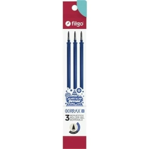 REPUESTO FILGO GEL BORRABLE BORRAX SE 0.7mm x 3u AZUL