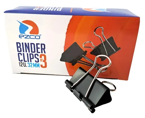 BINDER CLIPS EZCO N�3 (32mm) NEGRO x 12u