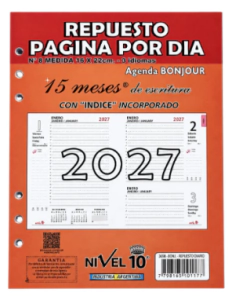 REPUESTO NIVEL 10 N�8 AGENDA DIARIO 2027