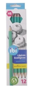 LAPIZ GRAFITO IBI ECOLOGICO HB (RESINA) x 12u