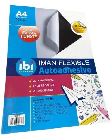 IMAN IBI HOJA A4 x 10u CON ADHESIVO