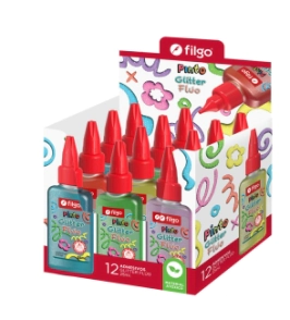 ADHESIVO FILGO GLITTER FLUO x 25ml x 12u CAJA SURTIDO