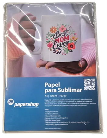 PAPEL FOTOGRAFICO PAPERSHOP AUTOADHESIVO PET A4 80MIC. x 20hjs TRANSPARENTE