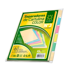SEPARADOR IGNEO N&ordm;3 COLOR C/SOLAPA x 6u