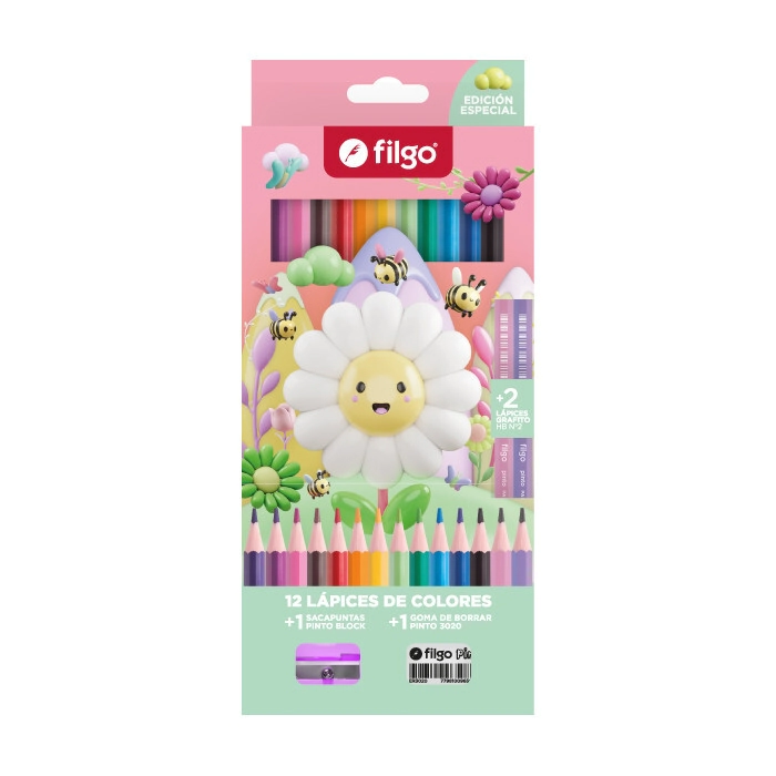 LAPICES COLOR FILGO FANTASIA MARGARITA x 12L + 2HB