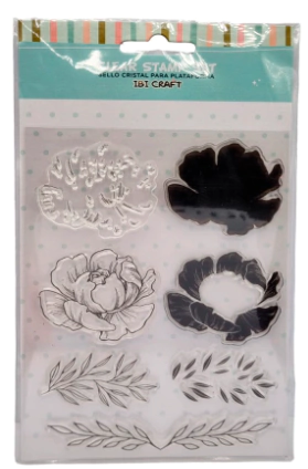 IBI CRAFT SELLO SILICONADO CRISTAL 4x5" FLOWERS