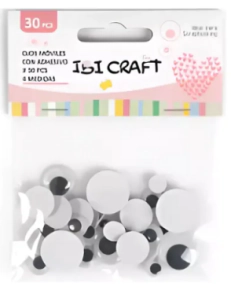 IBI CRAFT OJOS AUTOADHESIVOS TAMA&Ntilde;O SURTIDO x 30pcs