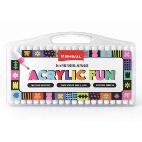 MARCADOR SIMBALL ACRILICO VALIJITA x 36u