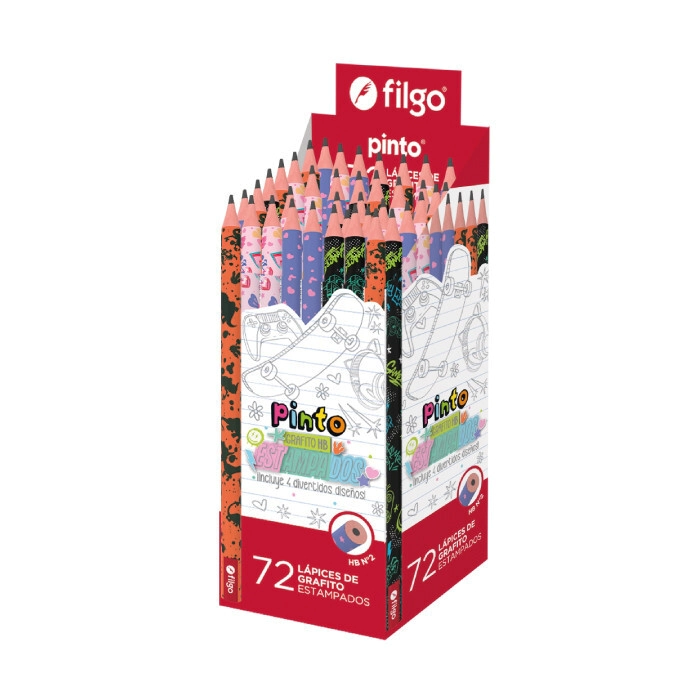 LAPIZ GRAFITO FILGO HB ESTAMPADOS x 72u