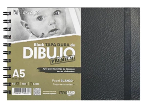 BLOCK PAPERLAND A5 ARTS PREMIUM TD ESP. y ELAST. 150grs x 50hjs LS
