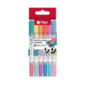 RESALTADOR FILGO CREATIVO D/P MULTILAYER x 6u