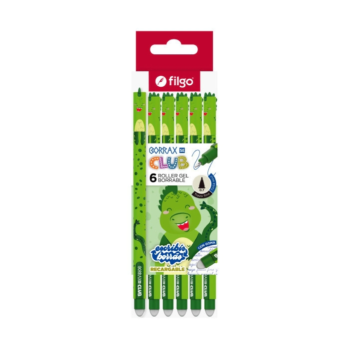 BOLIGRAFO FILGO BORRAX SE CLUB DINOSAURIO x 6u