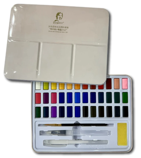 ACUARELA GIORGIONE EN LATA x 36 COLORES + ACCESORIOS