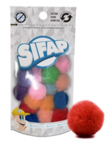 POMPONES SIFAP DE FELPA SURTIDO CLASICO 2 de 20mm x 20u