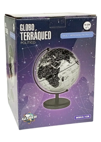 GLOBO TERRAQ 142M - BASE METAL NEGRA 14cm